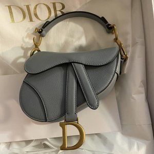 Blue Goat Skin Leather Shoulder Bag